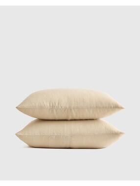 Quince European Linen King Sham Set – Natural / Oat (2 Shams)